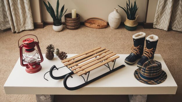 A selection of stylish winter boots, including ankle boots, knee-high boots, and weatherproof dress shoes, arranged on a rug over a heated floor.