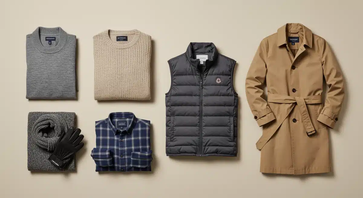 Essential men's winter layering pieces for Spain laid out