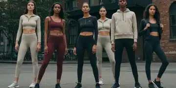 Diverse models in stylish 2026 athleisure outfits, blending comfort and modern fashion trends.