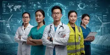 Professionals representing diverse growing industries in the 2026 job market