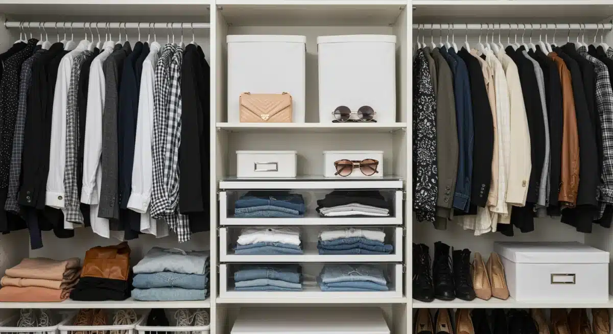 Curated wardrobe with versatile pieces for budget-conscious fashion