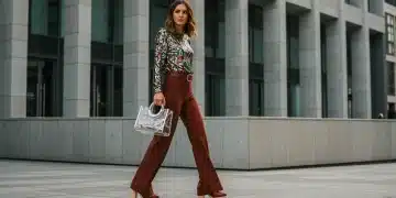 Woman in 70s disco glam outfit on city street 2026