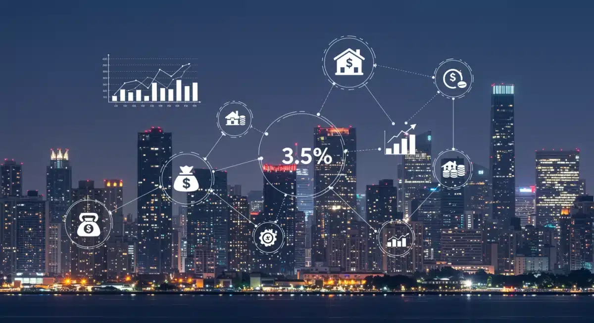 Economic indicators showing 3.5% inflation and household financial planning