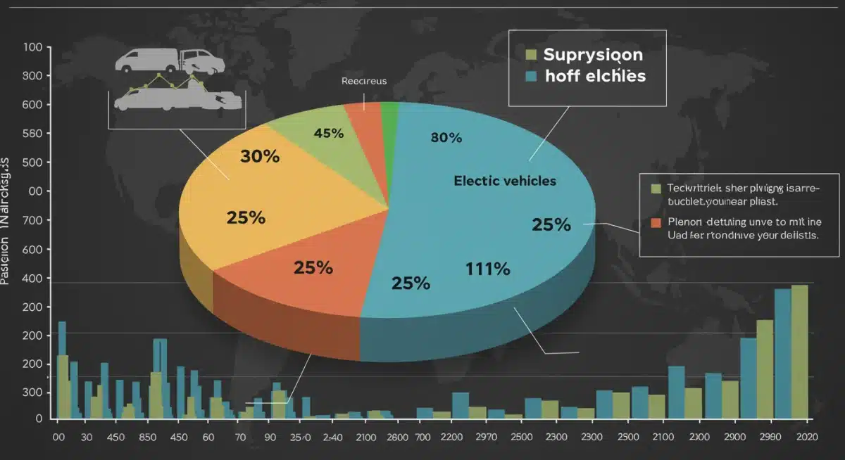 Infographic displaying projected 25% electric vehicle market share in 2026, comparing it to other automotive segments.