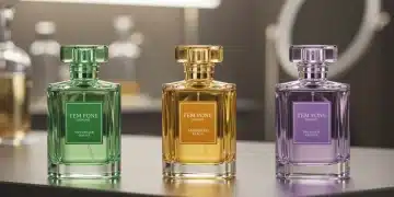 Three elegant perfume bottles representing key fragrance notes for 2026 trends