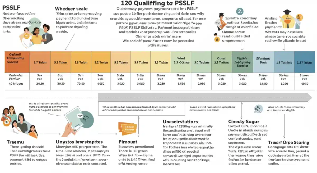 Infographic showing 120 qualifying payments timeline for PSLF