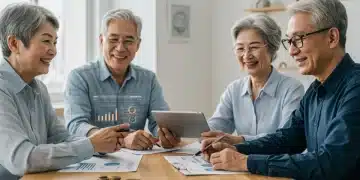 Retirees confidently reviewing 2026 annuity investment performance