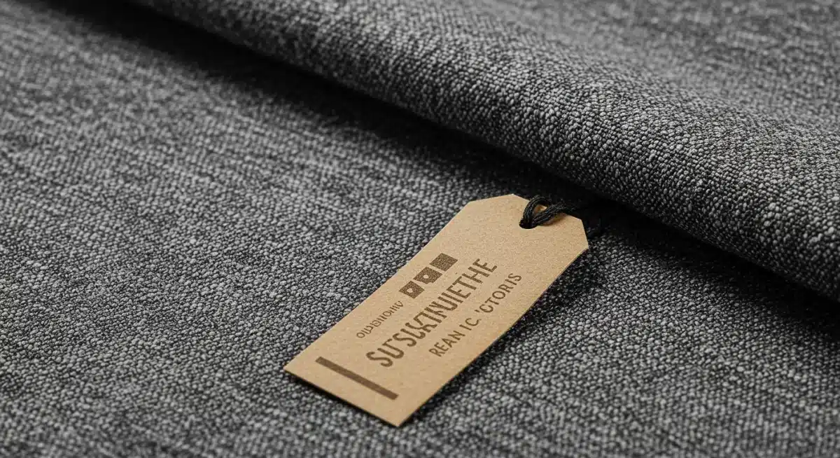 Close-up of sustainable fabric texture, organic cotton, recycled material, quality craftsmanship