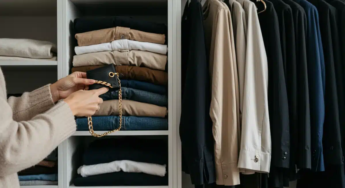 Organized wardrobe with versatile and high-quality fashion staples
