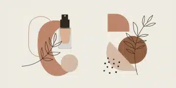 Abstract representation of future fragrance trends with geometric shapes and natural elements