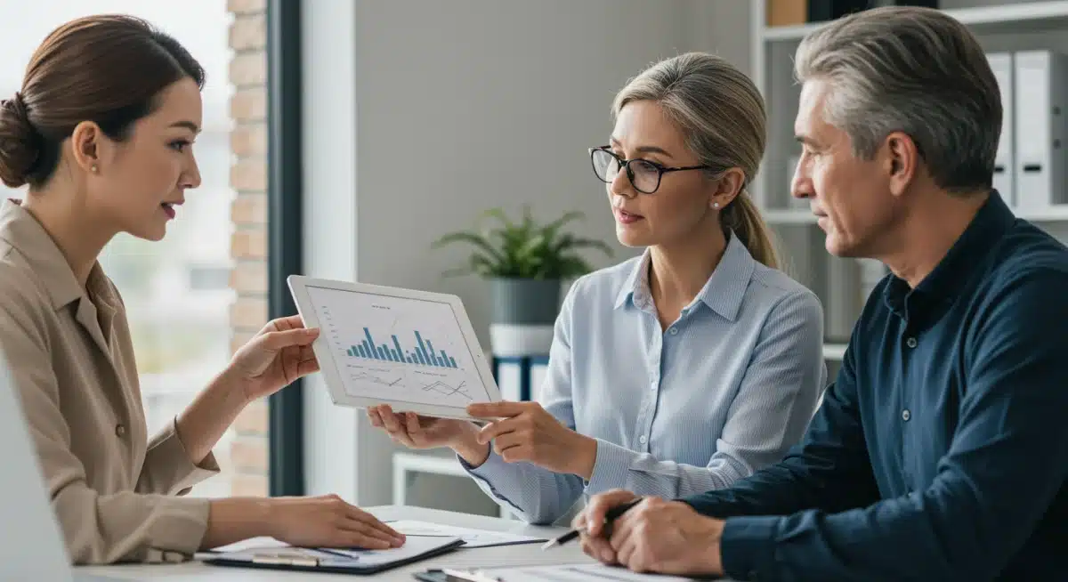 Financial advisor explaining tax implications to a couple