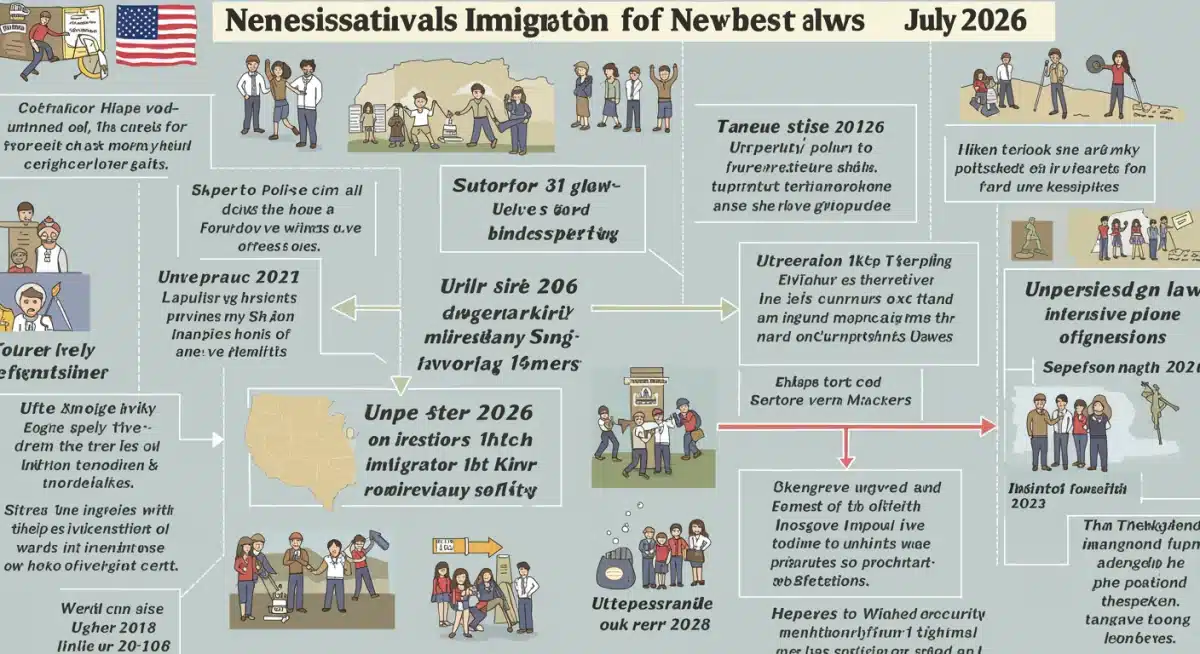 Infographic showing timeline and key milestones of new US immigration legislation.