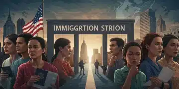 Diverse individuals contemplating new US immigration policies, symbolizing global impact and future changes.