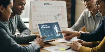 People reviewing 2026 COBRA health insurance plans on a tablet