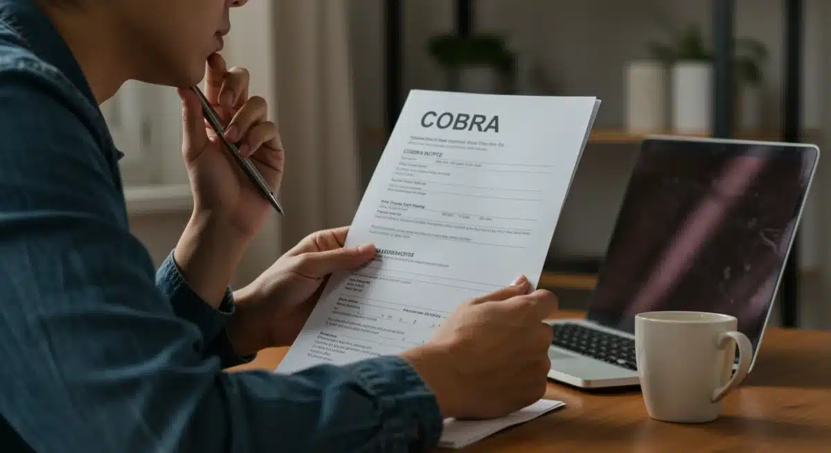 Individual contemplating COBRA election notice form at home