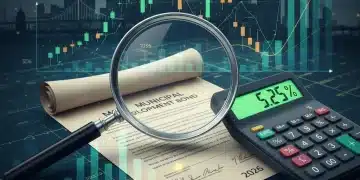 Financial charts with city skyline and a bond certificate for 2026 municipal bonds