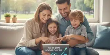 Happy family reviewing 2026 Child Tax Credit benefits on a tablet