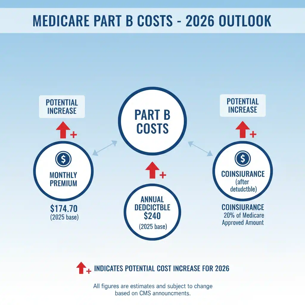 Medicare Part B cost breakdown infographic 2026
