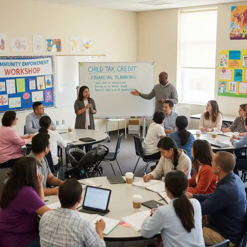Parents discussing 2026 Child Tax Credit and financial planning in a group
