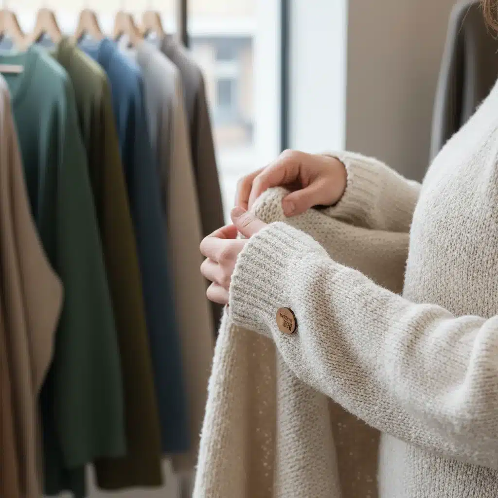 Person inspecting sustainable fabric quality