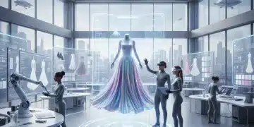 AI-powered fashion design studio with designers and digital tools
