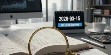 Financial documents and a magnifying glass symbolizing detailed estate tax planning for 2026.