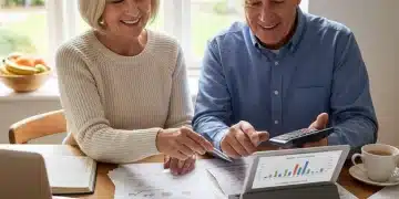 Senior couple reviewing Social Security benefit statements