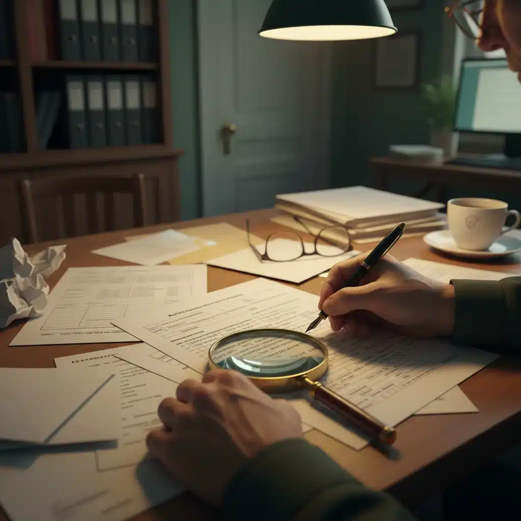 Person meticulously filling out disability benefits application form