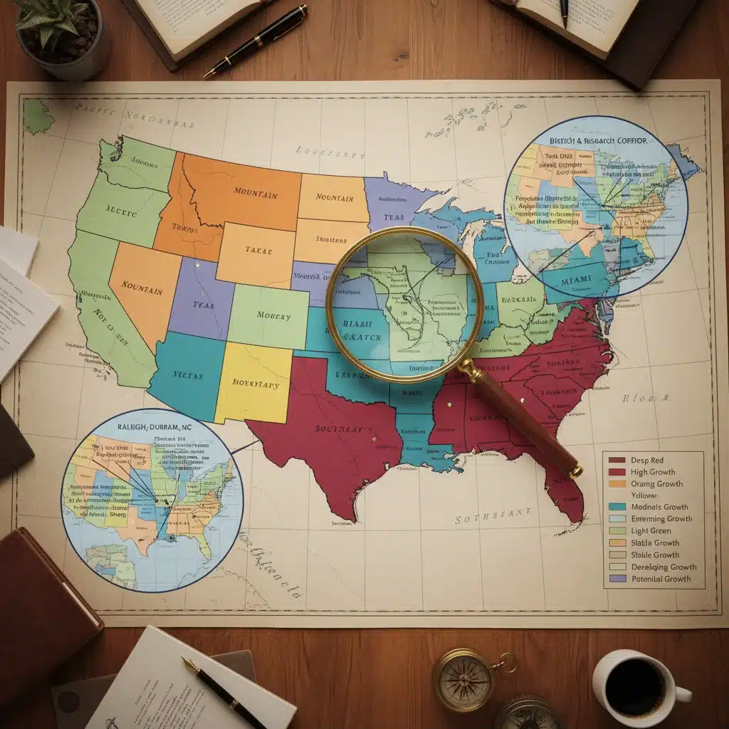 Map of US highlighting high-growth real estate markets for 2026 investment