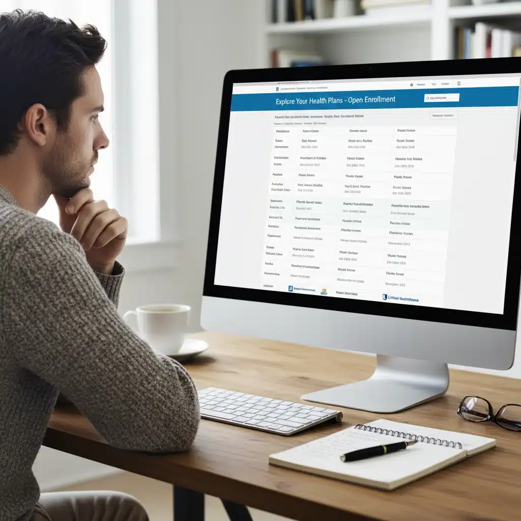 Individual considering health insurance options on a computer
