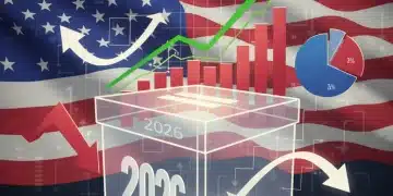 Ballot box and economic charts symbolizing the impact of 2026 midterm elections on the economy.