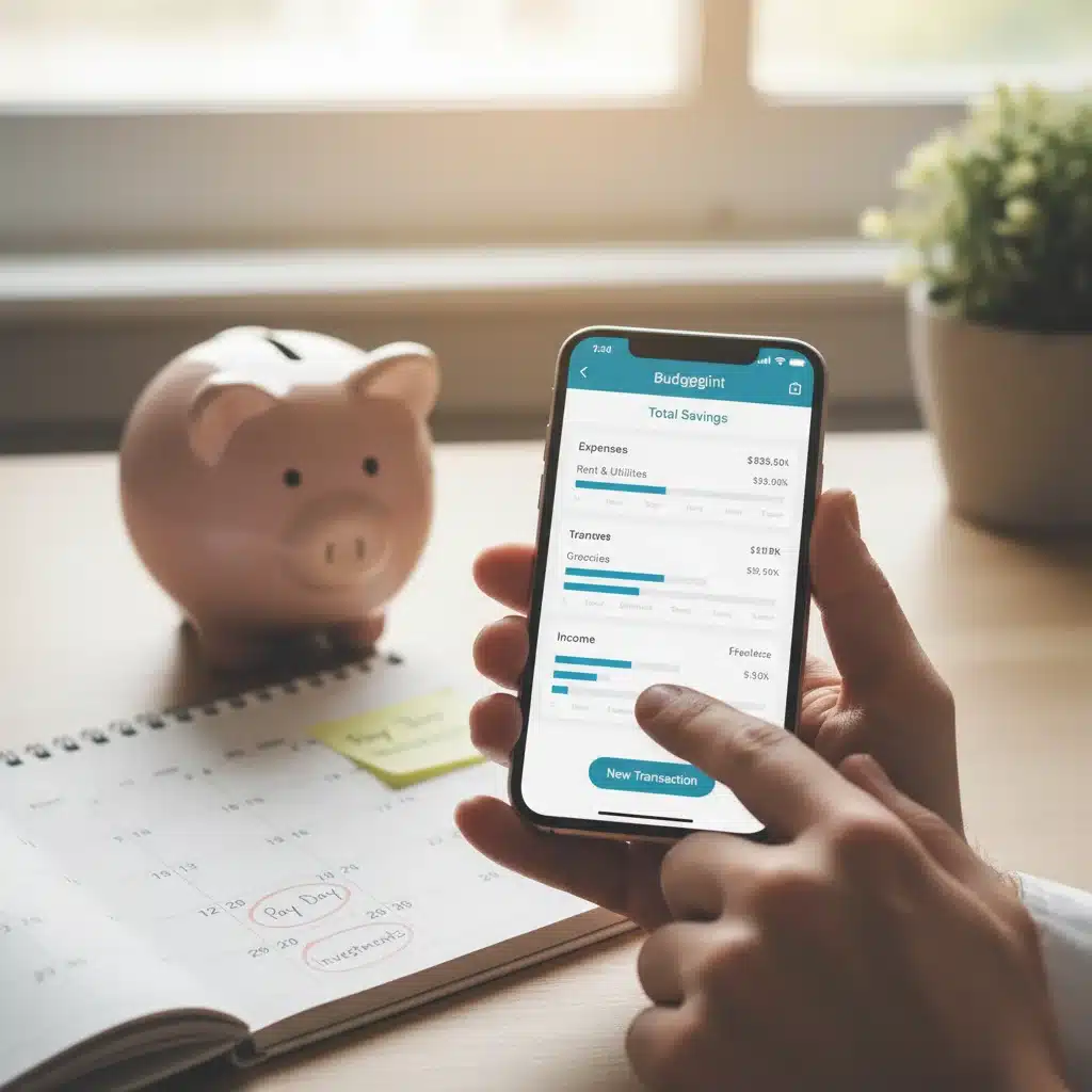 Budgeting app on smartphone for effective financial planning