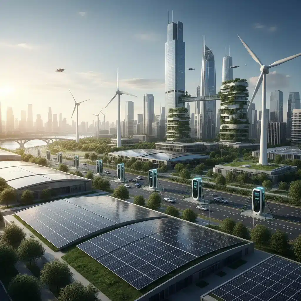 Green energy infrastructure and sustainable urban development.