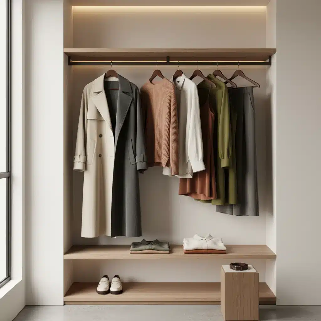 Essential minimalist wardrobe pieces emphasizing clean lines and timeless elegance for Fall 2026.