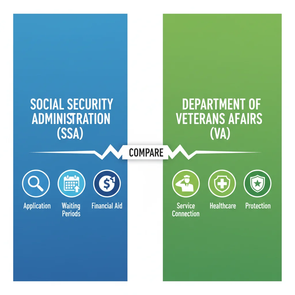 Comparison of SSA and VA disability benefits pathways