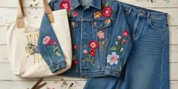 Creative upcycled clothing items displayed, showcasing sustainable fashion and DIY style.