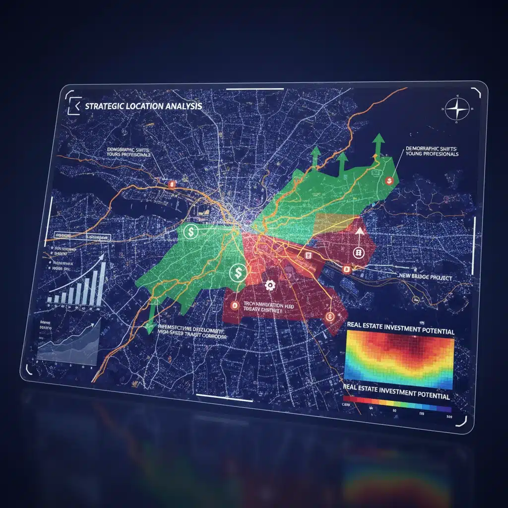 Strategic urban planning and growth zones for real estate investment